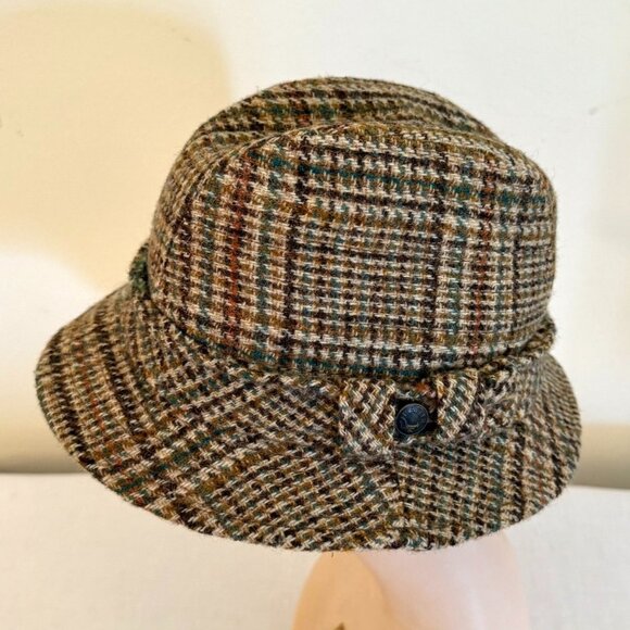 Vintage Harris Tweed Wool Plaid Hat Size M to Large Country Gentleman Travler - Picture 14 of 14